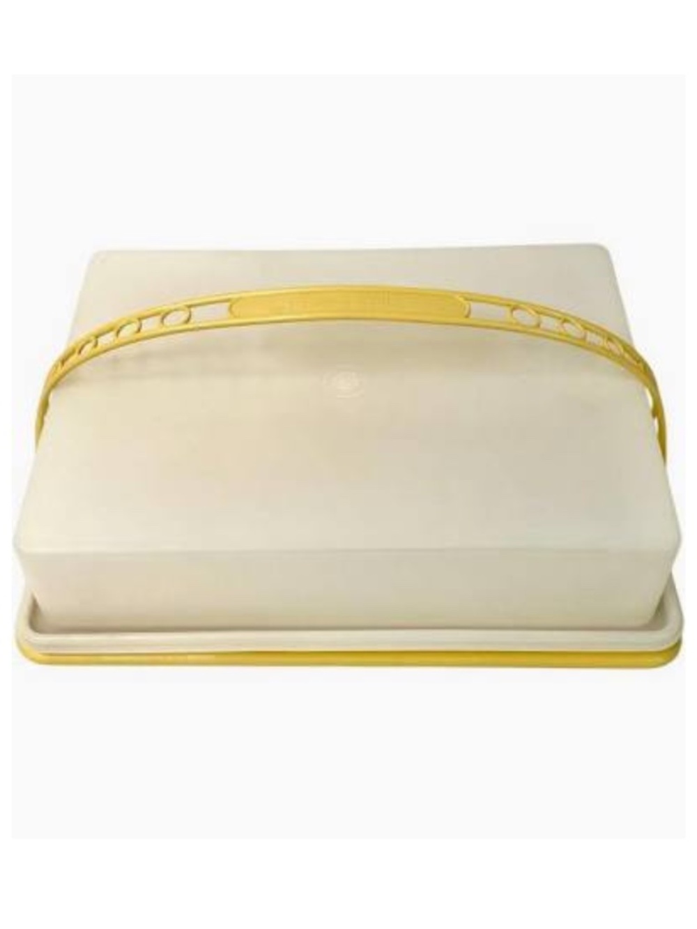 Vintage Tupperware Cake Carrier Rectangular with handle yellow #0221